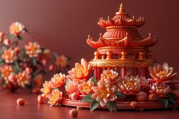 Obraz premium Close Up of Decorative Object on Table. Generative AI