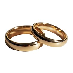 Isolated Golden Wedding Rings on White Background