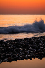 Rockpool at the shore during sunset - 1