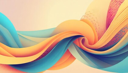 abstract background colorful twisted shapes in motion digital art for poster flyer banner...