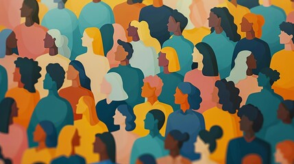 large crowd of diverse people represented in a paper cutout style symbolizing unity diversity and community concept illustration