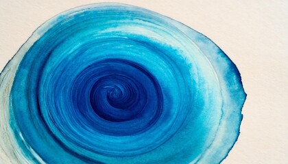 blue circle splash with watercolor hand drawn abstract texture sea brush strock