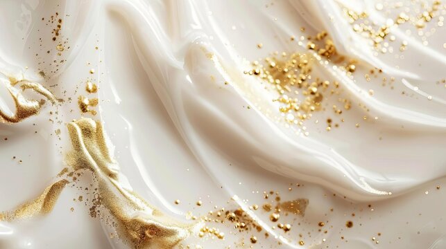 luxurious skincare cream texture with gold accents beauty product background
