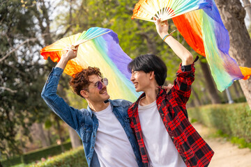 A gay couple celebrating diversity and love