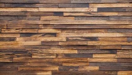 wood texture wall panel made of small planks brown planks as background