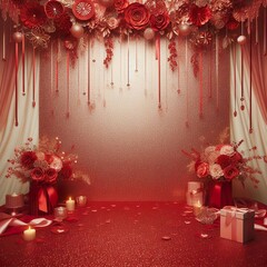 Glitter red wedding backdrop