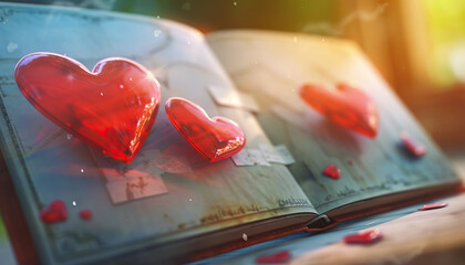 She flipped through the old photo album, reliving cherished moments captured in time. Hearts in the air