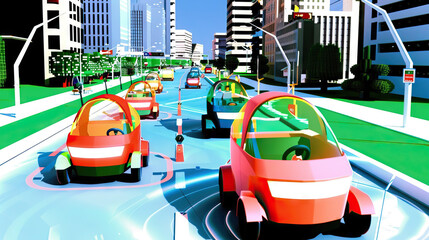 Urban Mobility Innovator: Developing Smart City Solutions for Sustainable Transportation, Leading the Way in Future Urban Mobility and Green Transportation - obrazy, fototapety, plakaty