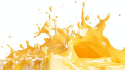 melted cheese splash with a cut out silhouette isolated on white