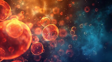 microscopic view of biology cells scientific medical research abstract background