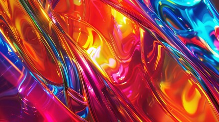 multicolored abstract glass background vibrant colors and light reflections digital art - obrazy, fototapety, plakaty