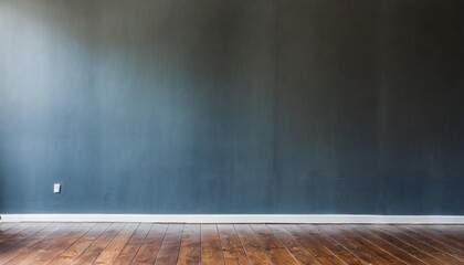 empty room with dark walls and wood floor