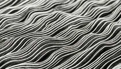 abstract black and white hand drawn wavy line drawing seamless pattern modern minimalist fine wave outline background creative monochrome wallpaper texture print