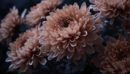 chrysanthemum flowers background peach fuzz color of the year 2024