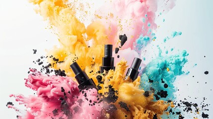 Explosion of Colorful Cosmetics and Powders - 783407291