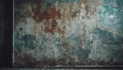 a weathered wall with peeling paint