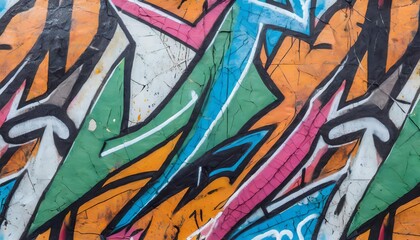 vibrant seamless pattern of graffiti art adorning weathered concrete capturing the rebellious...