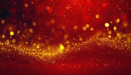 fantastic elegant red festive background with golden glitter