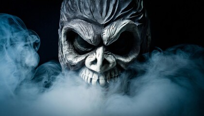 monster face made out of smoke