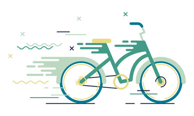 Bicycle icon in stroke style. Bicycle icon, bike on white background vector illustration - 783410045