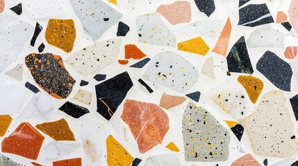 Terrazzo Flooring Sample with Colorful Chips - 783410236