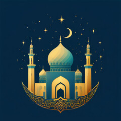 A poster for the month of ramadan greeting card eid mubarak