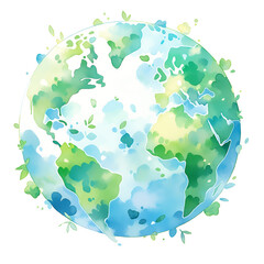 A blue and green eco Earth globe, logo for environmental world protection, illustration for ecological conservation, Save the Planet, Earth Day concept - 783411662