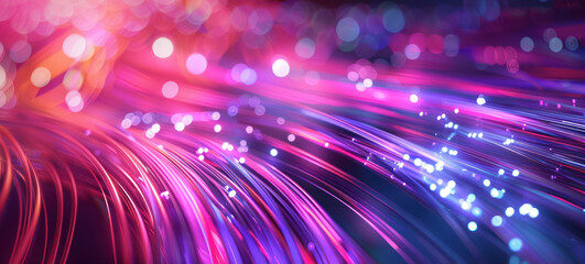 abstract data transmission through high-speed fiber optic cables - obrazy, fototapety, plakaty