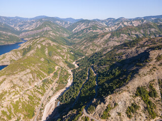 Fototapeta na wymiar Rhodope Mountains near Borovitsa Reservoir, Bulgaria