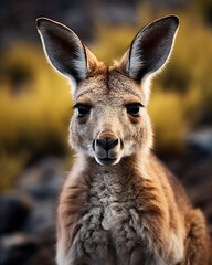Portrait of a red kangaroo (Macropus rufus). - obrazy, fototapety, plakaty