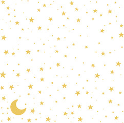 starry night on frame 1x1 crescent moon below, eid background sosial media, sosmed post, idul adha idul fitri ramadhan