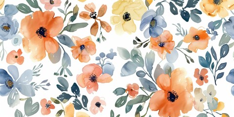 Floral flower texture illustration on white background