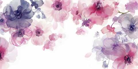 Floral flower texture illustration on white background