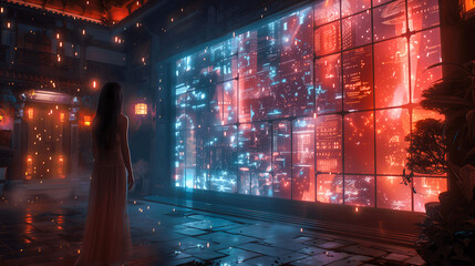 Modern Smart Home Living Room with Advanced Technology Integration