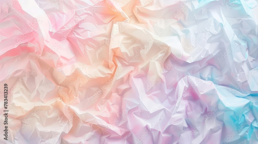 Aufkleber soft crumpled paper texture background in pastel hues creating a delicate and ethereal abstract comp