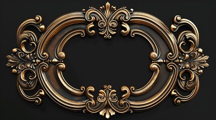 ornate vintage gold frame with intricate curved shapes and antique patina a treasured artifact from the past digital illustration