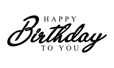 Fototapeta na wymiar Happy Birthday calligraphy text vector. Holiday Happy Birthday typography.
