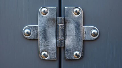 We take door hinges for granted, but they are a need for living in our homes. This image shows a silver door hinge and a metal door hinge isolated on a grey background.