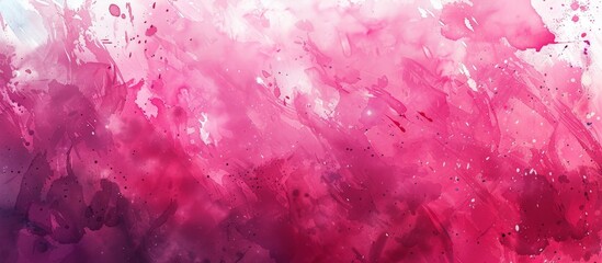 Fototapeta premium Close-up of a vibrant painting in shades of pink and red done in watercolor, showcasing intricate details and textures