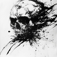 skull, death, vector, head, skeleton, halloween, bone, human, illustration, dead, tattoo, horror,...