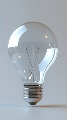 3D energy-efficient LED bulb, minimal, bright, isolated, symbolizing energy saving, space for texts