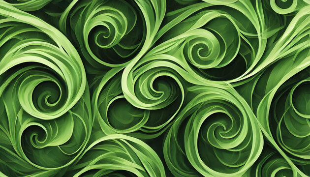 Abstract background with green swirls in modern.
