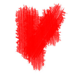 Red stroke of paint isolated on white background with clipping mask (alpha channel) for quick isolation. Easy to selection object.
