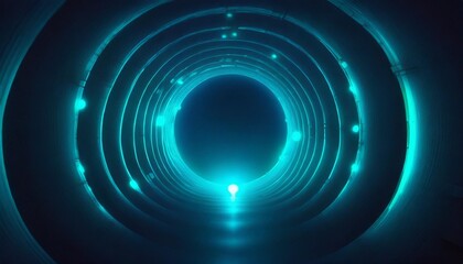neon blue time connecting hole light background