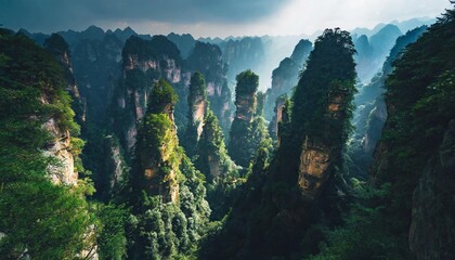 landscape of zhangjiajie tianzi mountain scenic area located in wulingyuan scenic and historic interest area which was designated a unesco world heritage site in china