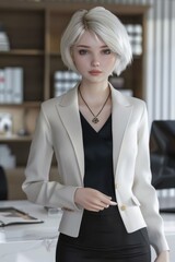 Professional young woman in a modern office setting
