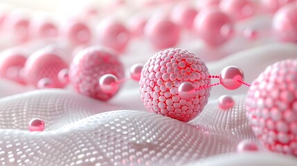3D Rendered Pink Molecular Structures for Scientific Research and Education
