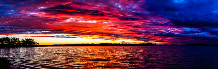 Colourful Sunset over Lake Wivenhoe
