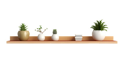 Floating Shelves for Displaying Photos and Decor Realistic Isolated On Transparent Background OR PNG Background OR White Background.