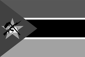 Mozambique flag original black and white